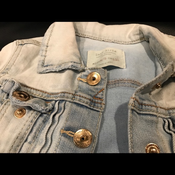 Zara Girls Denim Jacket Size 4/5 - Picture 4 of 7